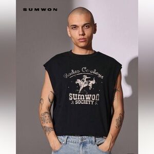 SUMWON Sleeveless Tank Retro Western Cowboy Society